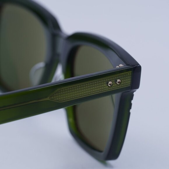 Dita DTS757-A-05 SEQUOIA Sunglasses Dark Green Square Frame, Green Lenses - Picture 4 of 9